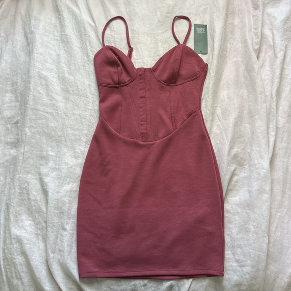Women's Corset Mini Knit Bodycon Dress - Wild Fable Mauve XXS NWT - Picture 2 of 6